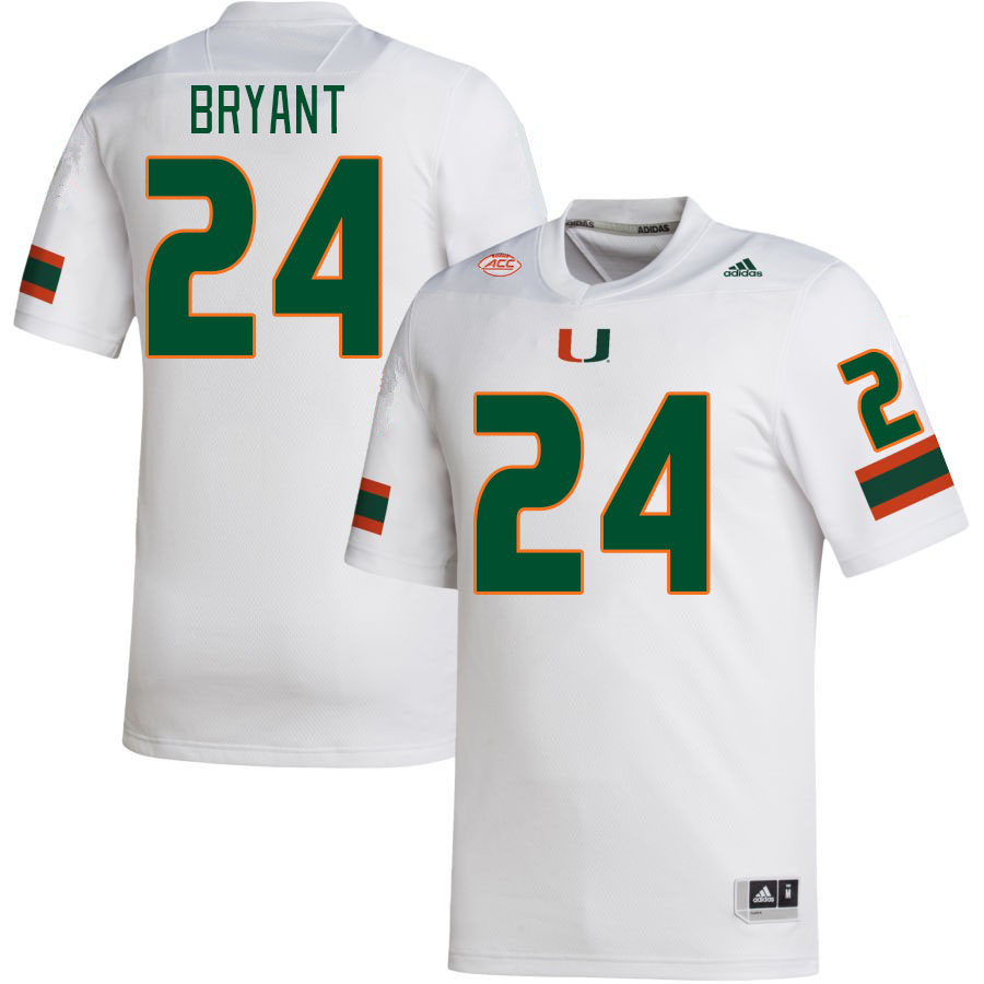 Men #24 Malik Bryant Miami Hurricanes College Football Jerseys Stitched-White